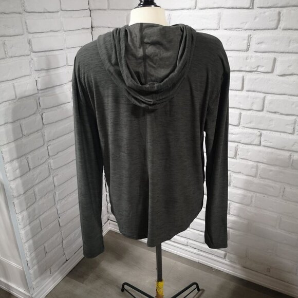 Old Navy Active Breathe On Ladies Size Large Lightweight Dark Grey Hoodie - Picture 2 of 11